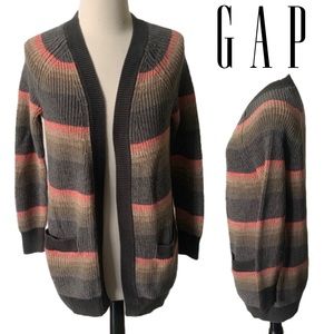 GAP Ribbed Knit Open Collar Cotton Cardigan Jumper